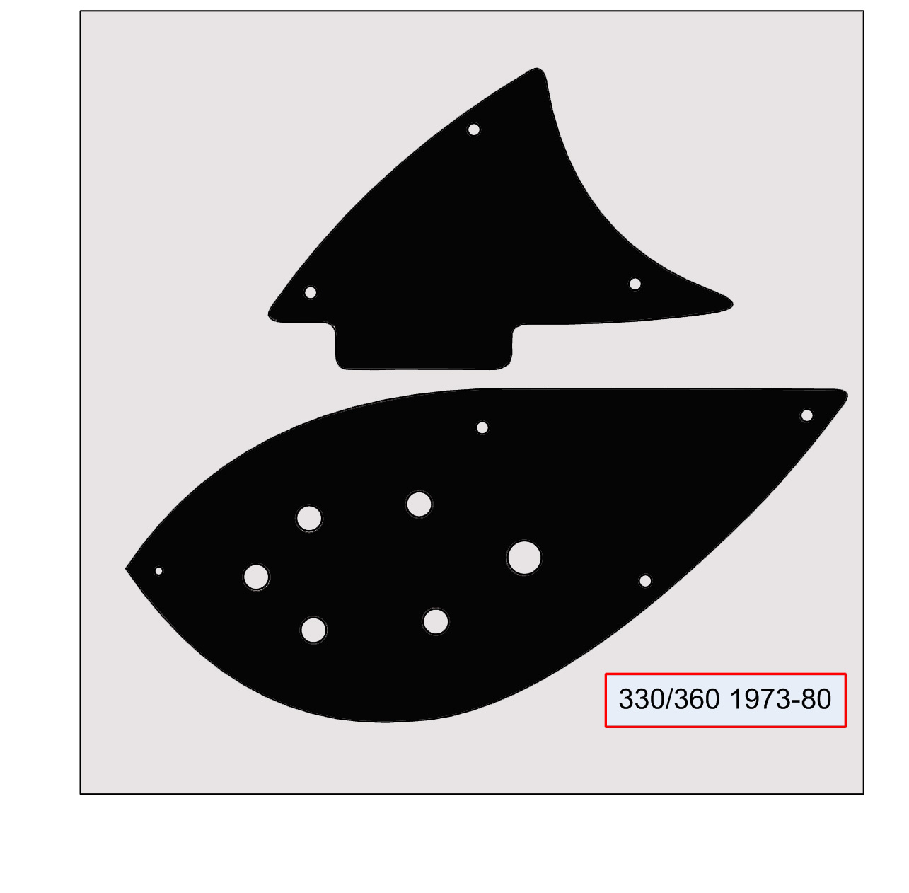 Rickenbacker 330/360 Black Pickguard 1973-1980- Made By RickySounds