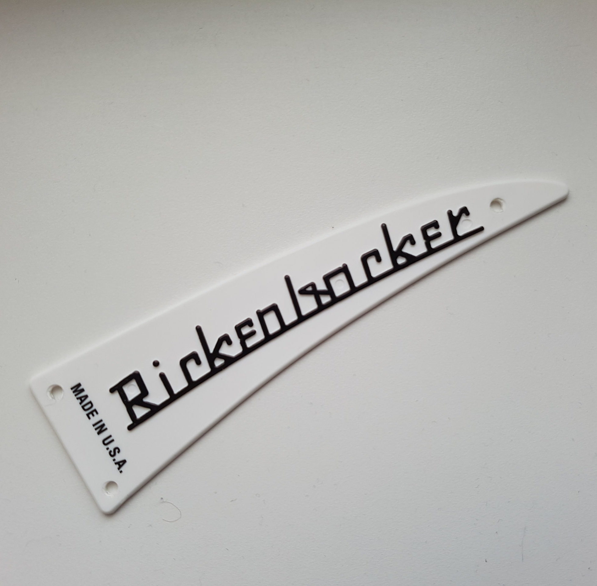 Genuine New Rickenbacker White Truss Rod Cover - Raised letter type -  Standard 6 string Guitar or Bass - For Everything Rickenbacker